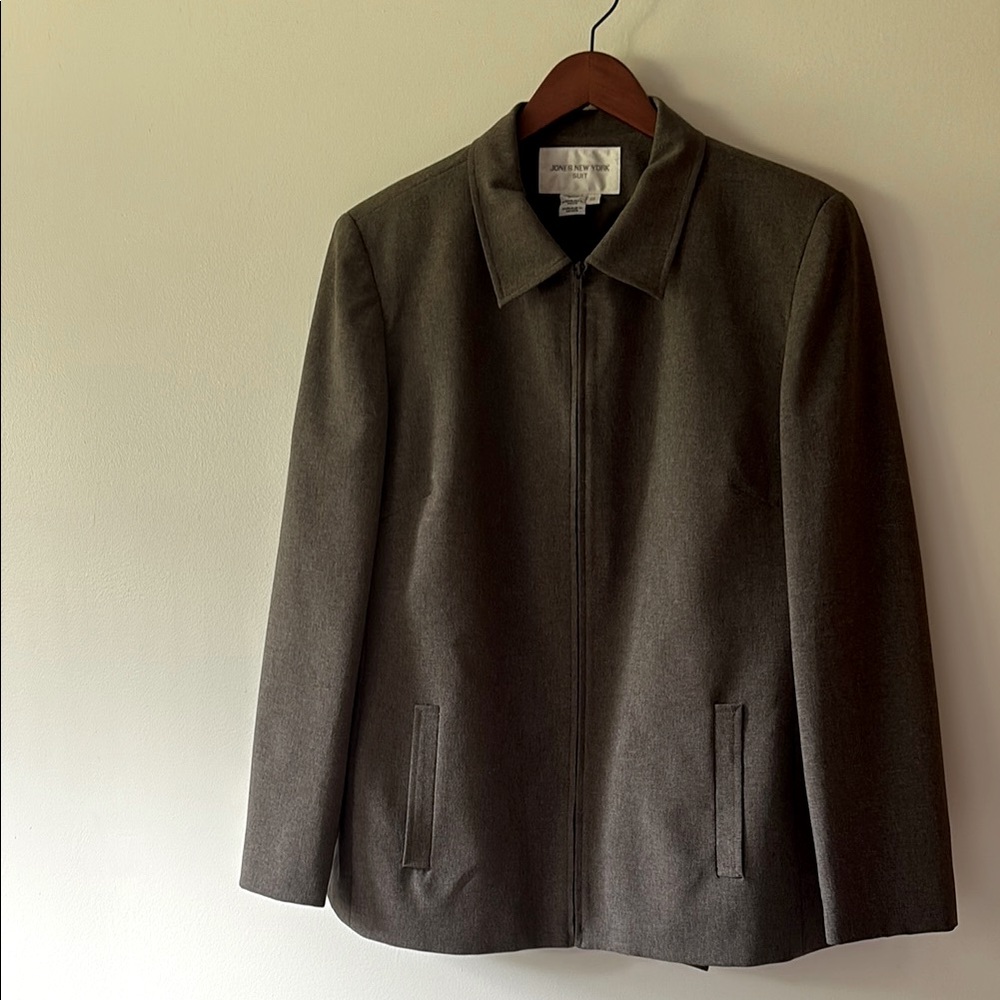 Jones New York Elegant brown heather Suit sz 16 vintage